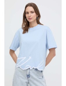 Karl Lagerfeld t-shirt in cotone colore blu