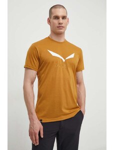 Salewa maglietta sportiva Solidlogo colore marrone