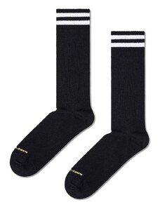 Happy Socks calzini Solid Sneaker Thin Crew Sock colore nero