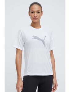 Puma maglietta da allenamento Evostripe colore bianco 586857