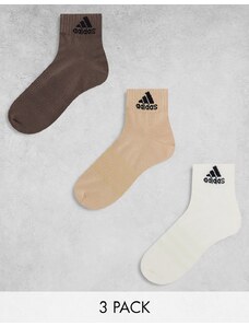 adidas Performance - Confezione da 3 paia di calzini in colori neutri-Bianco
