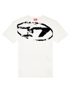 T-shirt panna uomo diesel logo nero t-boxt n14 s