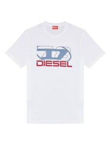 T-shirt bianca uomo diesel stampa logo t-diegor k-74 s