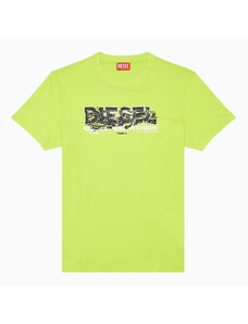 T-shirt lime uomo diesel stampa logo t-diegor k70 s