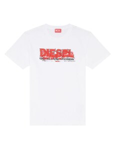 T-shirt bianca uomo diesel stampa logo t-diegor k70 s