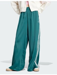 adidas Originals - Joggers a fondo ampio verdi in raso-Verde