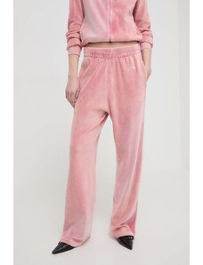Diesel pantaloni da tuta in velluto colore rosa