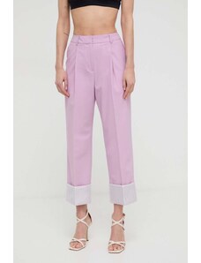 Karl Lagerfeld pantaloni in misto lana colore rosa