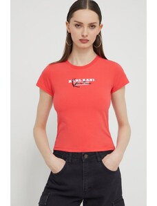 Karl Kani t-shirt donna colore rosso