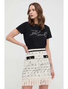 Karl Lagerfeld t-shirt in cotone donna colore nero
