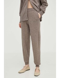 Samsoe Samsoe pantaloni tuta in cotone colore grigio
