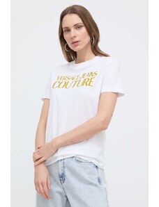 Versace Jeans Couture t-shirt in cotone donna colore bianco