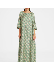 La DoubleJ Dresses gend - Muumuu Dress Round Neck Fans Mint L 100% Silk