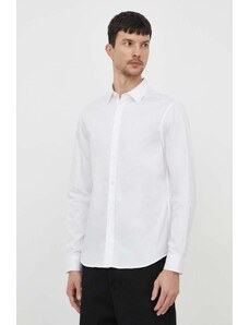 Armani Exchange camicia in cotone uomo colore bianco