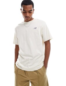 New Balance - T-shirt con logo piccolo beige-Neutro