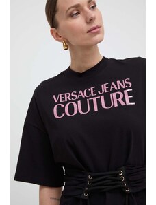 Versace Jeans Couture t-shirt in cotone donna colore nero