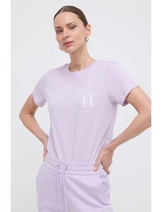 Armani Exchange t-shirt in cotone colore violetto