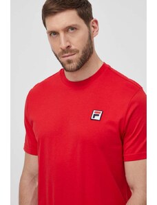 Fila t-shirt in cotone uomo colore rosso con applicazione