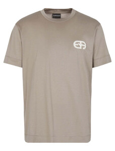 Emporio Armani T-shirt in jersey misto lyocell con ricamo logo EA a rilievo ASV