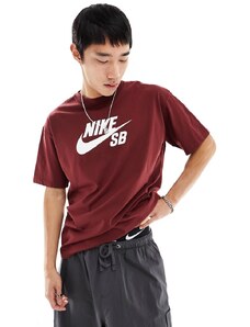 Nike SB - T-shirt bordeaux con logo-Rosso