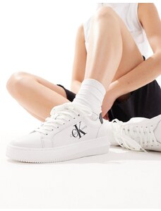 Calvin Klein Jeans - Sneakers multicolore cupsole con monogramma e suola spessa-Bianco