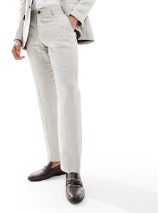 Selected Homme - Pantaloni da abito in misto lino beige-Neutro