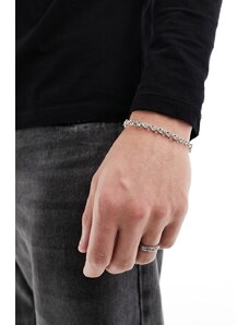Icon Brand - Bracciale a catena argentato con maglie rotonde-Argento