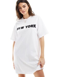 ASOS DESIGN - Vestito T-shirt corto oversize con scritta stampata-Multicolore
