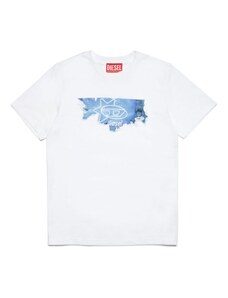 DIESEL KIDS T-shirt bianca stampa logo