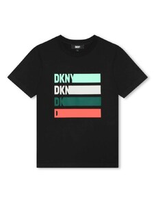 DONNA KAREN KIDS T-shirt nera logo multicolor