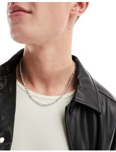 Icon Brand - Collana a catena con maglie rotonde color argento