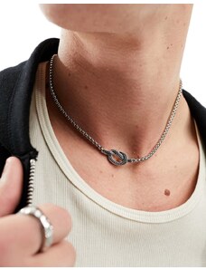 Icon brand - Collana a catena in acciaio inossidabile color argento con nodo