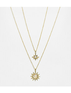ALDO - Confezione da 2 collane placcate oro con pendenti a forma di stella e sole