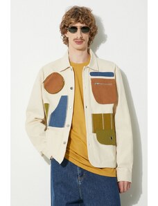 Market giacca-camicia di cotone Rw Workstations Overshirt colore beige 406124002