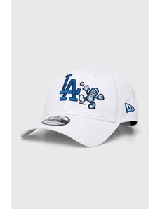 New Era berretto da baseball in cotone colore bianco con applicazione LOS ANGELES DODGERS