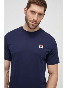 Fila t-shirt in cotone uomo colore blu navy con applicazione