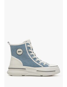 ES8 Women's Blue High-Top Sneakers made of Soft Textiles ES 8 ER00114602