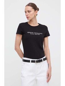 Armani Exchange t-shirt in cotone donna colore nero