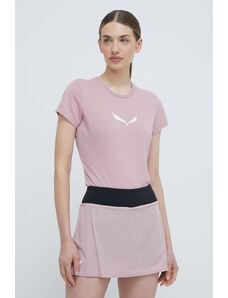 Salewa maglietta sportiva Solidlogo colore rosa