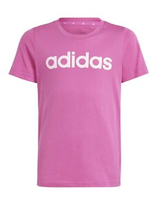 T-shirt fucsia da bambina con logo sul petto adidas Essentials Linear Logo
