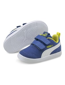 Sneakers primi passi blu da bambino con doppio velcro Puma Courtflex v2 Mesh V Inf