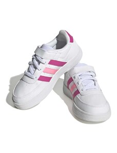 Sneakers bianche da bambina con strisce rosa e fucsia adidas Breaknet 2.0 EL K