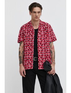 HUGO camicia in cotone uomo colore rosso