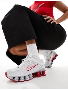 Nike - Shox TL - Sneakers unisex bianche e rosse-Bianco