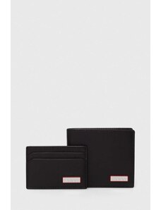 HUGO portafoglio e custodia in pelle per carte di credito colore nero