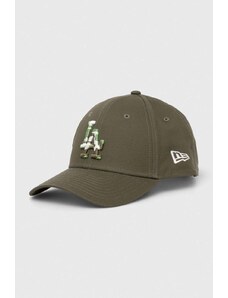 New Era berretto da baseball in cotone colore verde con applicazione LOS ANGELES DODGERS