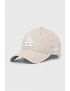 New Era berretto da baseball in cotone colore beige con applicazione LOS ANGELES DODGERS