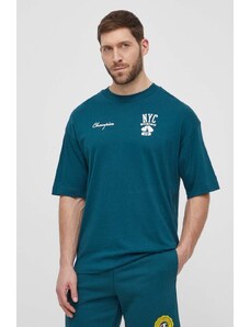 Champion t-shirt in cotone uomo colore verde 219855