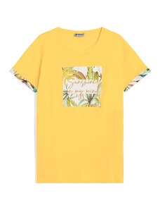 Freddy T-shirt da donna in jersey modal con grafiche tropical