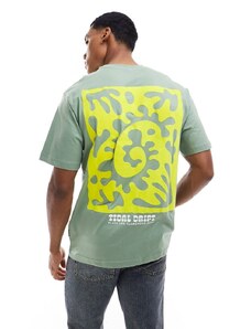 Only & Sons - Drift - T-shirt comoda salvia con stampa sul retro-Verde